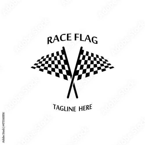 Race flag icon, simple design illustration vector template