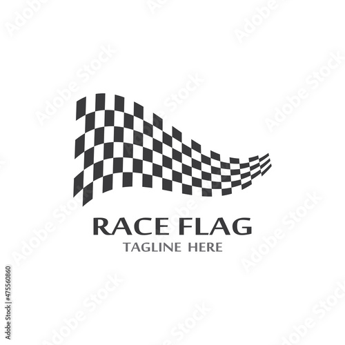 Race flag icon, simple design illustration vector template