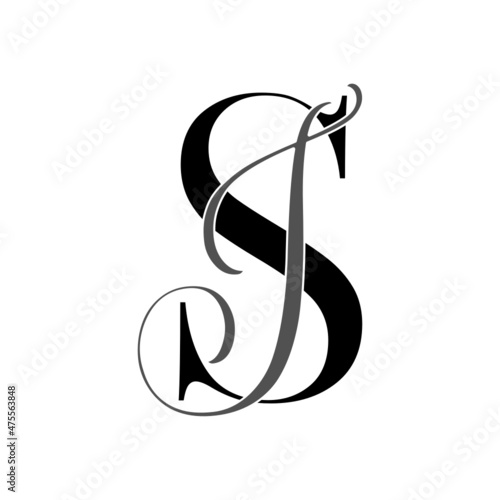 sj, js, monogram logo. Calligraphic signature icon. Wedding Logo Monogram. modern monogram symbol. Couples logo for wedding
