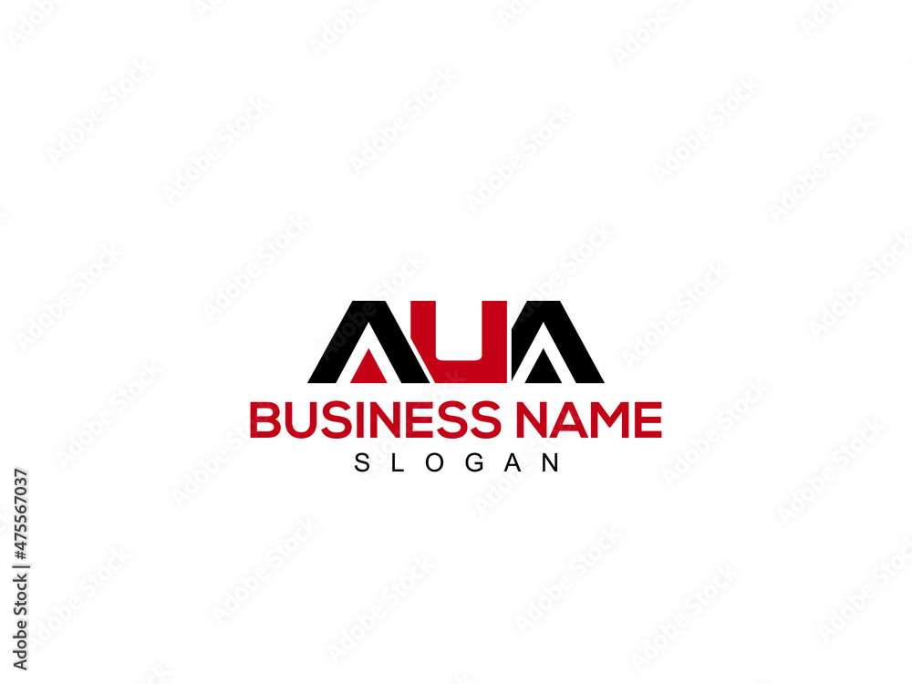 Letter AUA logo monogram emblem style with Colorful design for your