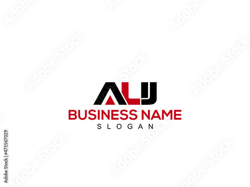 Letter AUJ logo monogram emblem style with Colorful design for your business photo