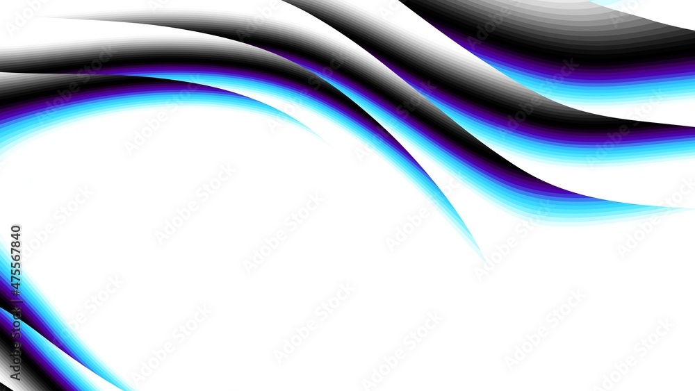 Fototapeta premium Abstract digital art fractal pattern. Expressive shapes on white background. Aspect ratio 16 : 9