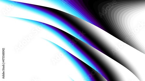 Abstract digital art fractal pattern. Expressive shapes on white background. Aspect ratio 16 : 9