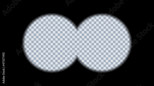 Binoculars viewfinder on transparent background. Vector illustration.