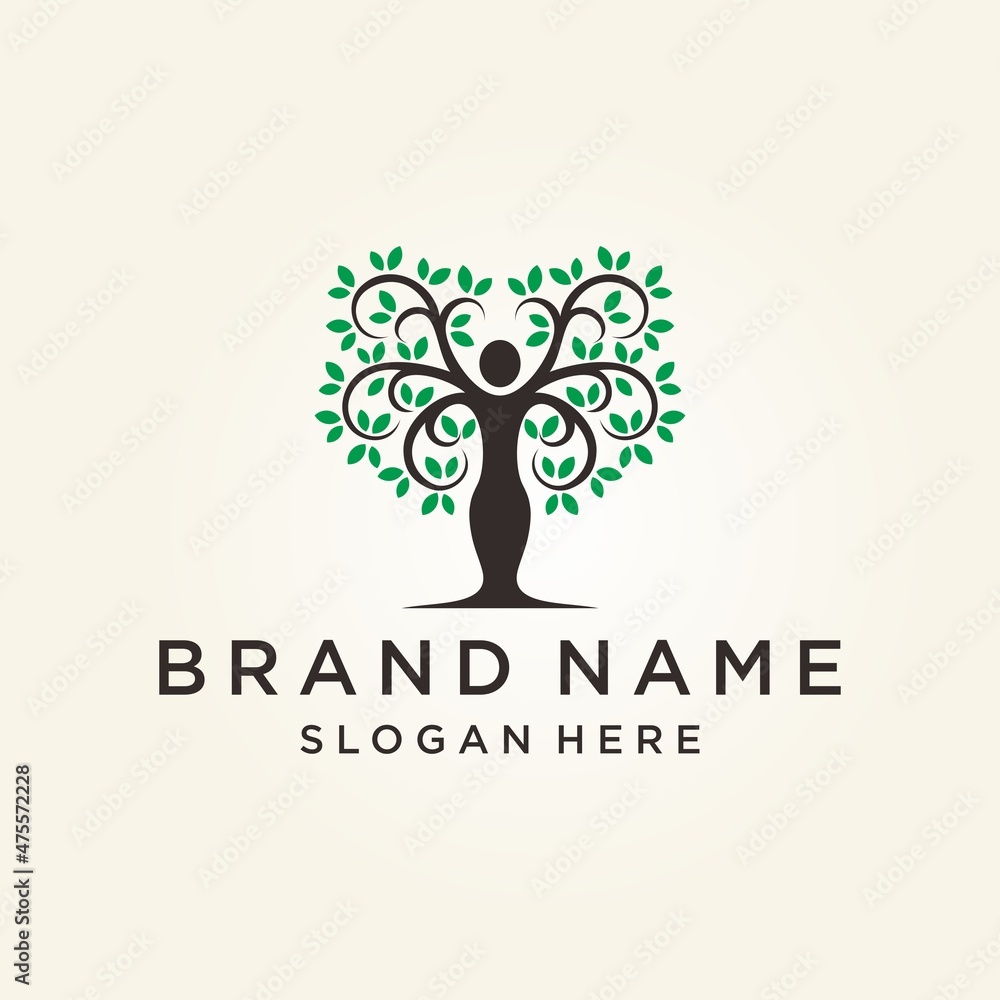 Obraz premium Human Tree Logo Vector