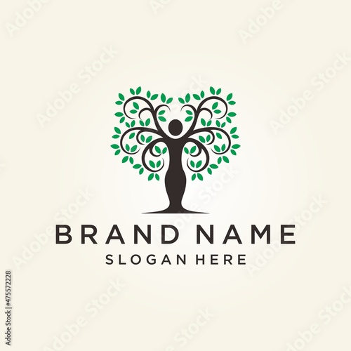 Human Tree Logo Vector