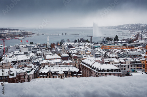 Geneva on a snowy day