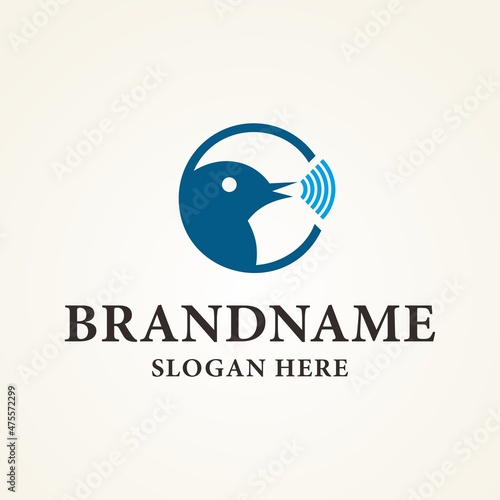 Music bird logo vector icon