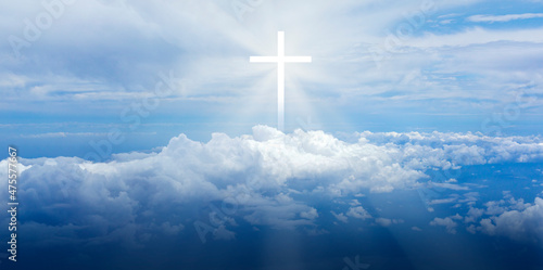 Photography Christian cross appears bright