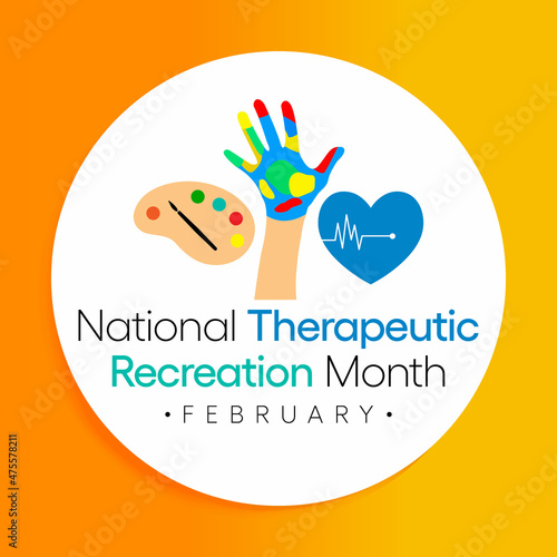 Therapeutic Recreation (TR) month is observed every year in February, Vector illustration