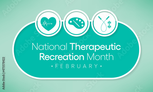 Therapeutic Recreation (TR) month is observed every year in February, Vector illustration