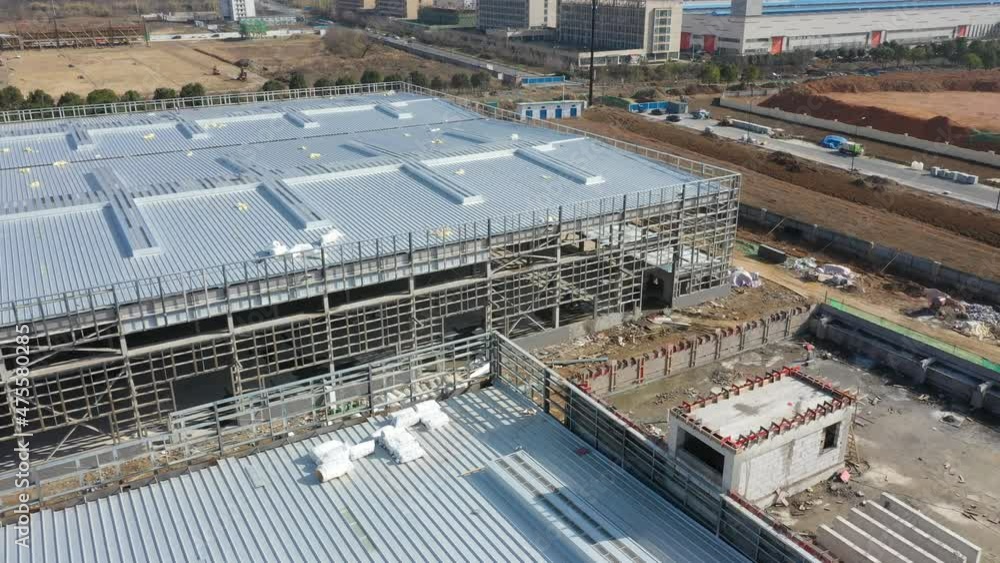 factory construction site in city factory construction site in city