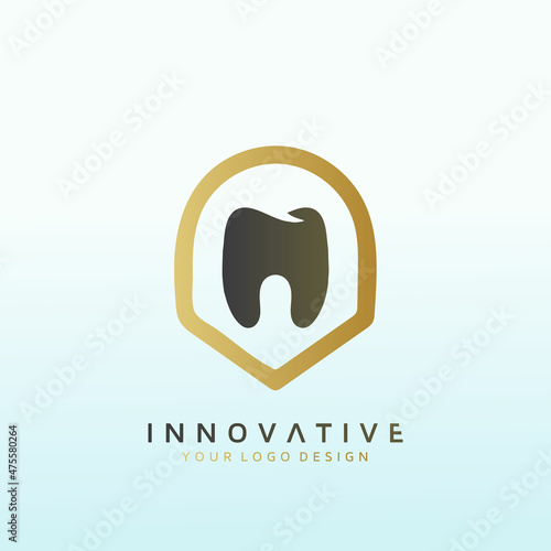 diagnose facial and dental logo design Ancient style letter T