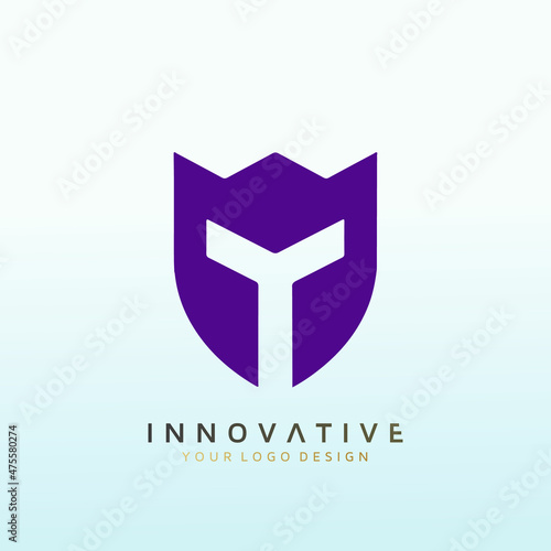 diagnose facial and dental logo design Ancient style letter T