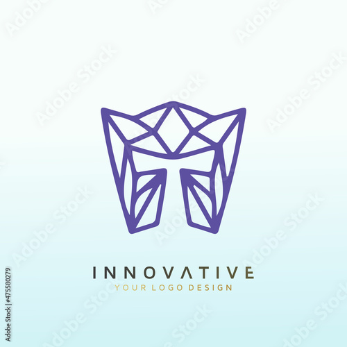 diagnose facial and dental logo design Ancient style letter T