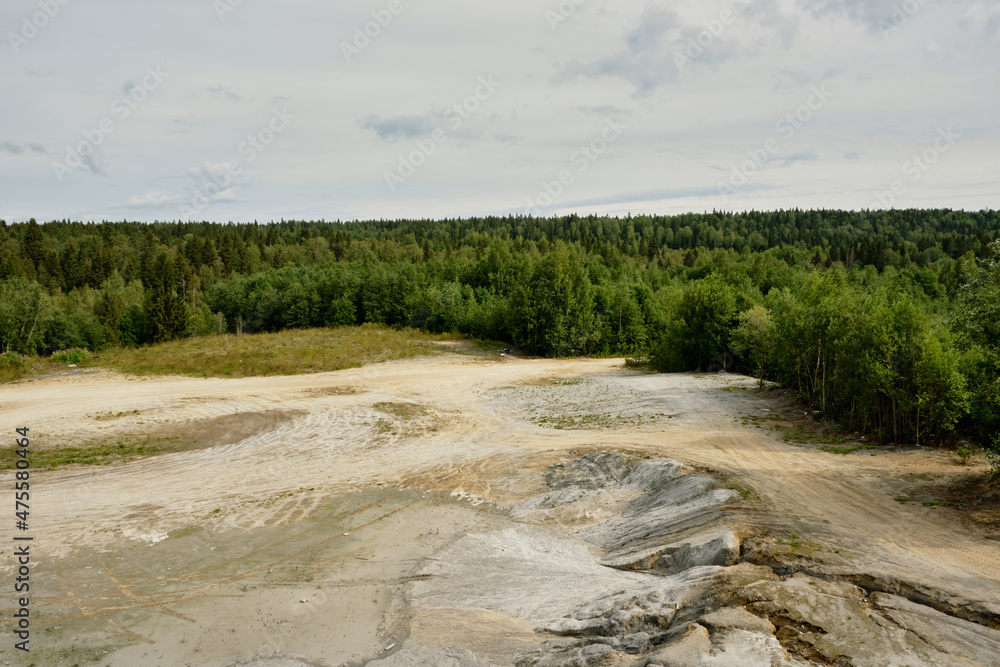 sand and marble quarry in karelia