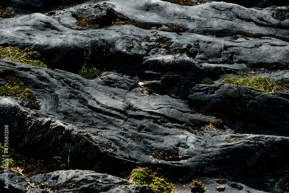 beautiful volcanic marble stones in summer