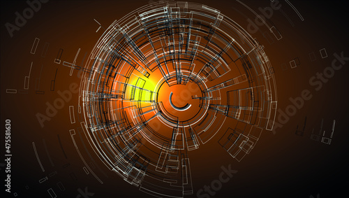 mobile futuristic technology circuit and power button concept background design vectoral illustration