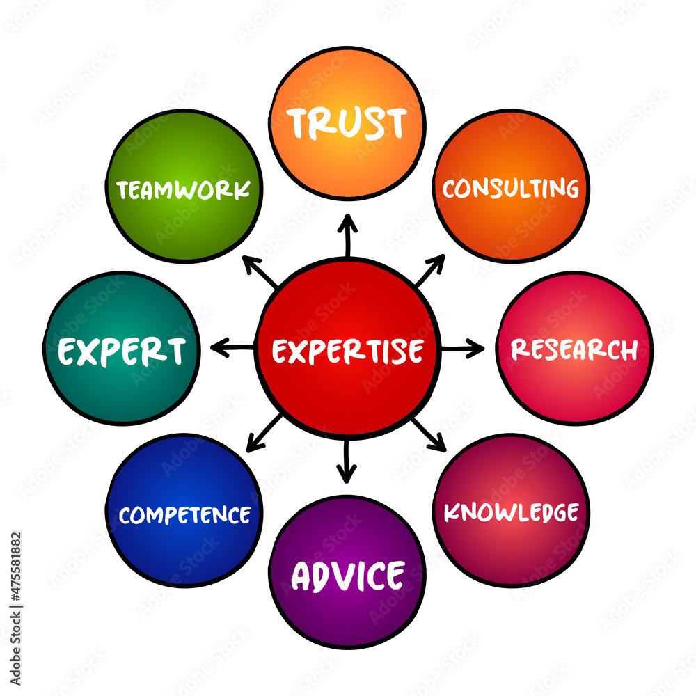 Expertise mind map, business concept for presentations and reports