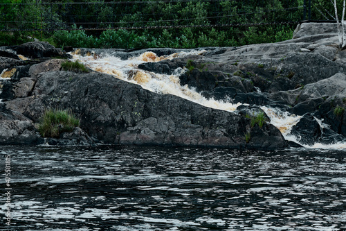 beautiful volcanic marble stones in summer