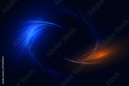flowing digital particle lines technology background premium vectoral illustration