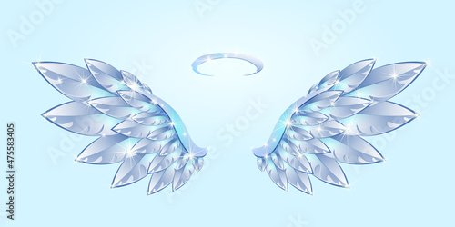 Angel blue wings with nimbus