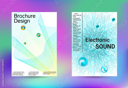 Minimum coverage of a vector. Cover design. Set of modern abstract musical backgrounds. Sound flyer for creating a fashionable cover, banner, poster, booklet...