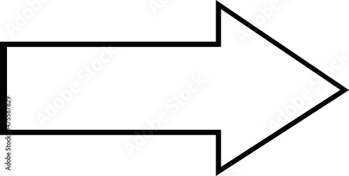 Vector illustration of a black and white arrow pointing to the right