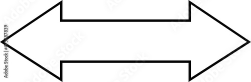Vector illustration of a black and white arrow, with right and left directions

