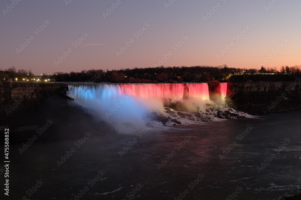 American Falls, Bridal Veil Falls, Niagara Falls in the evening American Falls, Bridal Veil Falls, Niagara Falls in the evening