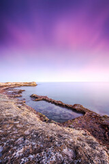 Keuken achterwand Purper Sereen zeegezicht bij zonsondergang  © Tomas Béjar Manda/Wirestock