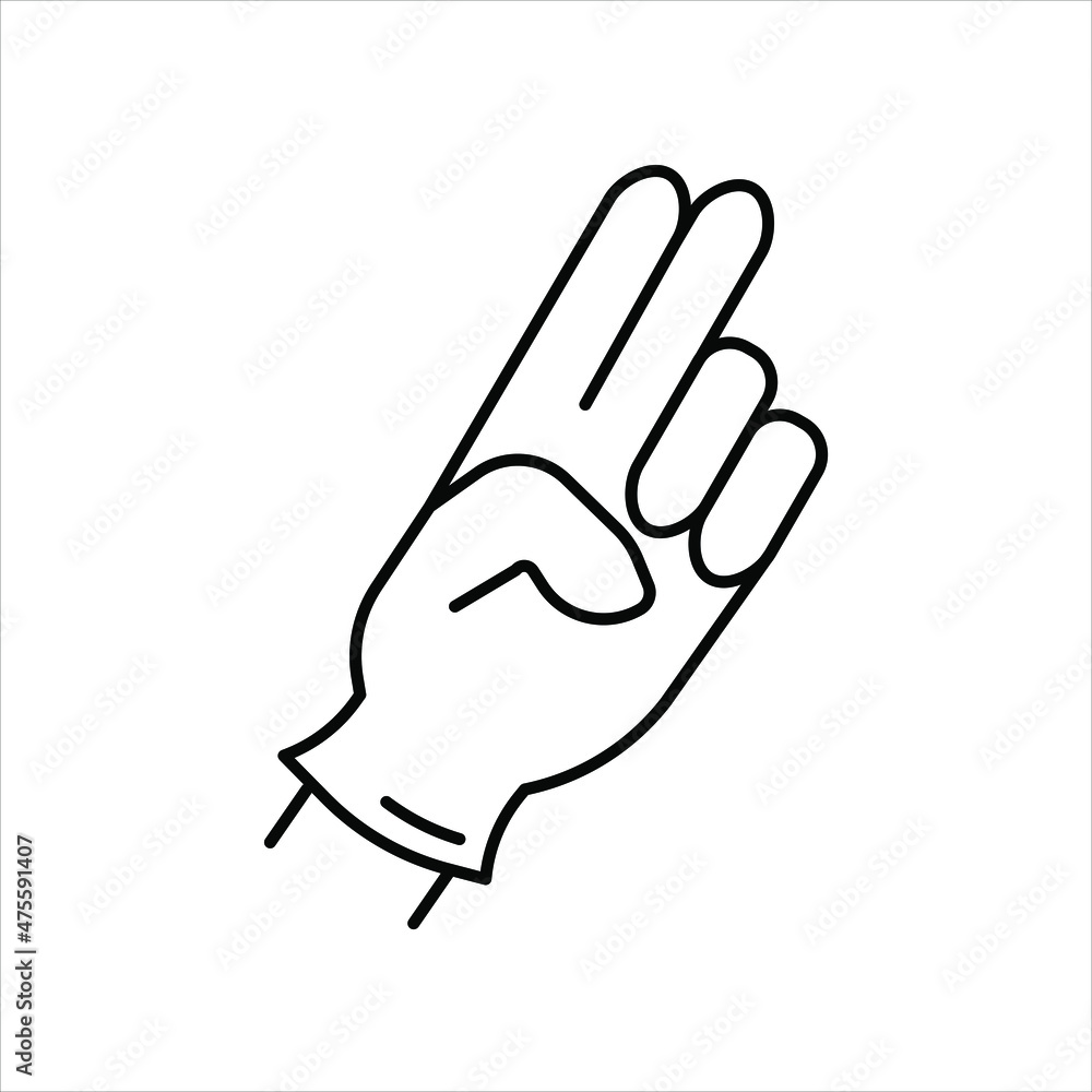 Anoscopy, line icon, hand, two fingers Anoscopy, line icon, hand, two fingers