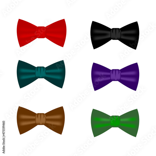 Obraz na płótnie Illustration set of colorful bow ties in different colors,vector w salonie