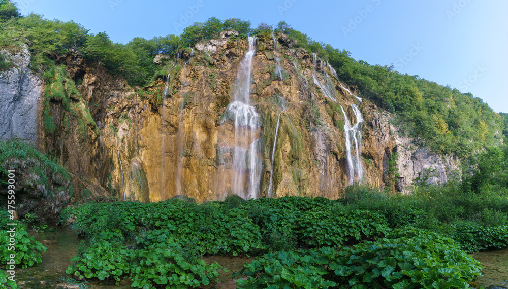 Veliki Slap, the large waterfall in National Park Plitvice lakes, Croatia