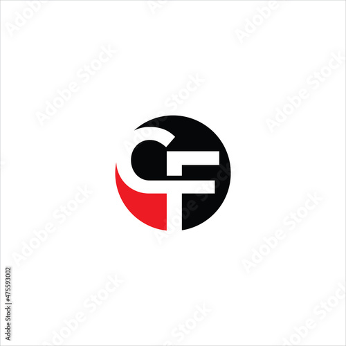 letter c f logo vector template