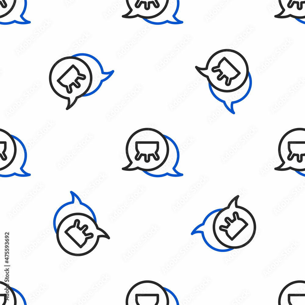 Line Udder icon isolated seamless pattern on white background. Colorful outline concept. Vector