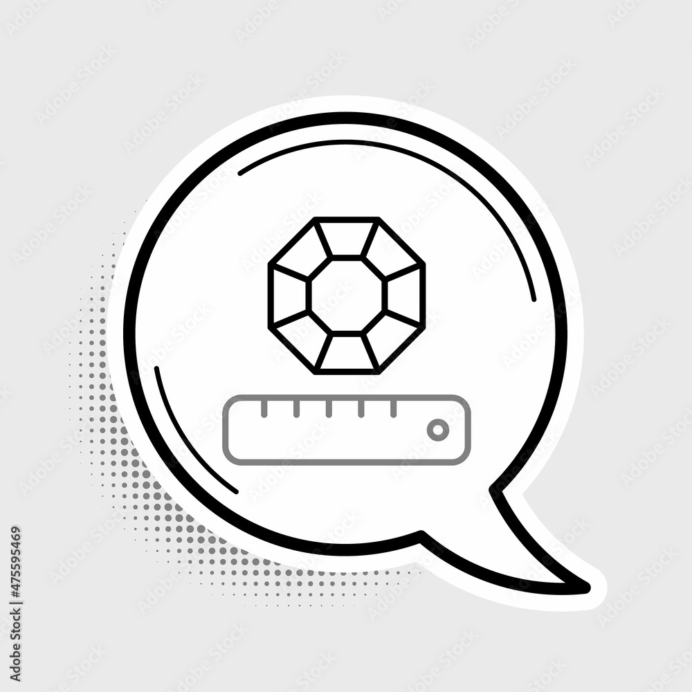 Line Gem stone icon isolated on grey background. Jewelry symbol. Diamond. Colorful outline concept. Vector Line Gem stone icon isolated on grey background. Jewelry symbol. Diamond. Colorful outline concept. Vector