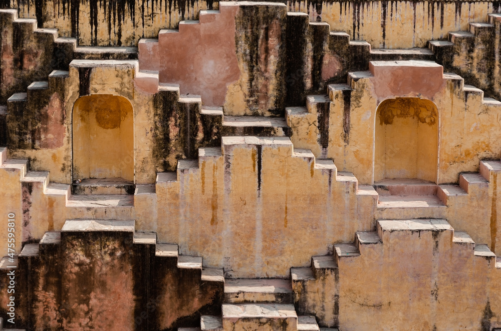 Panna Meena Ka Khud or the stepwells of Chand Baori, in Jaipur, India
