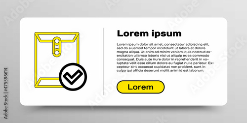 Line Envelope and check mark icon isolated on white background. Successful e-mail delivery, email delivery confirmation. Colorful outline concept. Vector