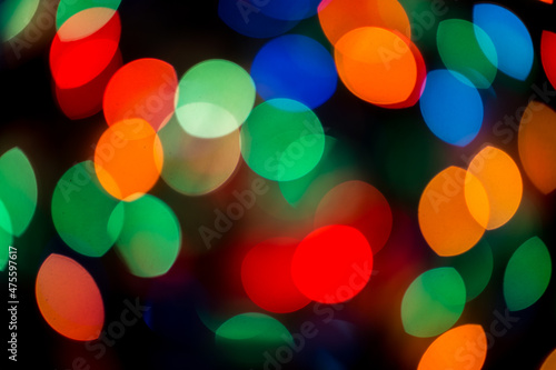 Defocused multi colored lights, christmas background abstract texture.Bokeh.