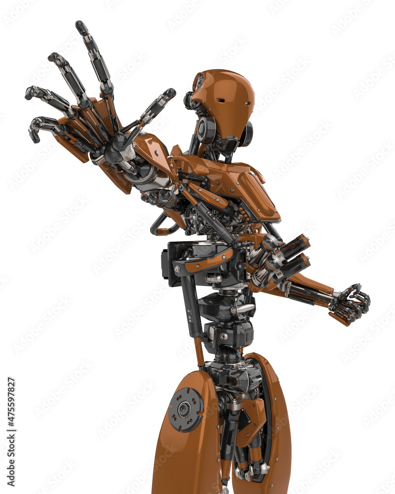 Fototapeta premium mega robot super drone in a white background