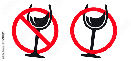Dry january, that is an annual alcohol free month after the new year holiday. No alcohol during this . Stop drinking or alcohols drink. Vector no wine bottle and glass. 