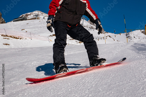 Snowboarder on a ski slope