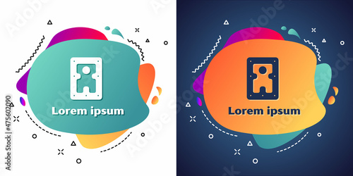 White Hard disk drive HDD icon isolated on white and blue background. Abstract banner with liquid shapes. Vector