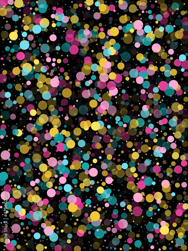 Bokeh confetti circles decoration holiday background.