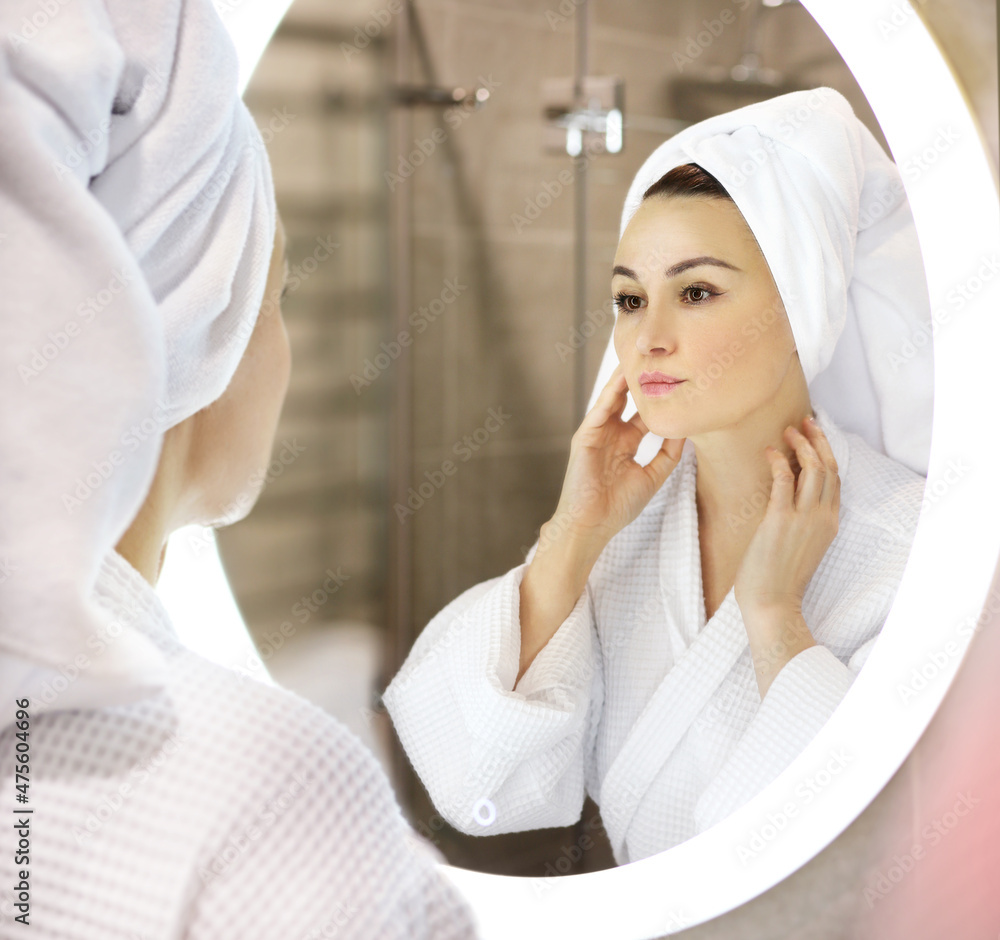 Magic anti-aging cream.Applying the cream. Magic anti-aging cream.Applying the cream.