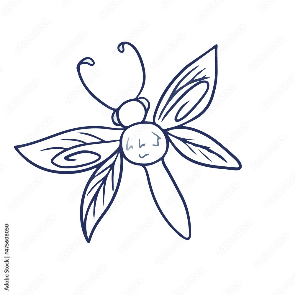 Vector design for postcard backgrounds and fabrics.Botanical Dragonfly design Vector design for postcard backgrounds and fabrics.Botanical Dragonfly design