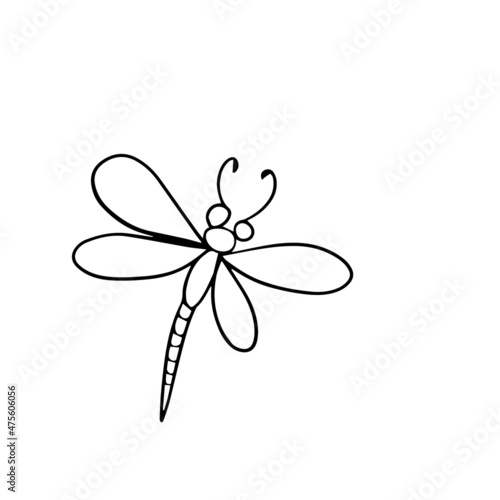 Vector design for postcard backgrounds and fabrics.Botanical Dragonfly design