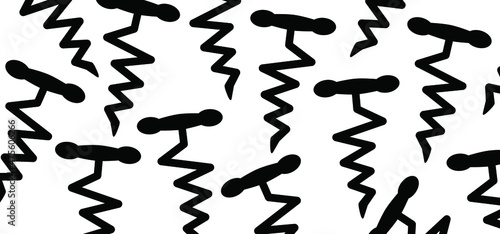 Corkscrew, bottle opener pattern banner, Vector Bottle cap icon or symbol. Dry january. Restaurant, cafe or bar seamless logo. wine bottles opener banner.