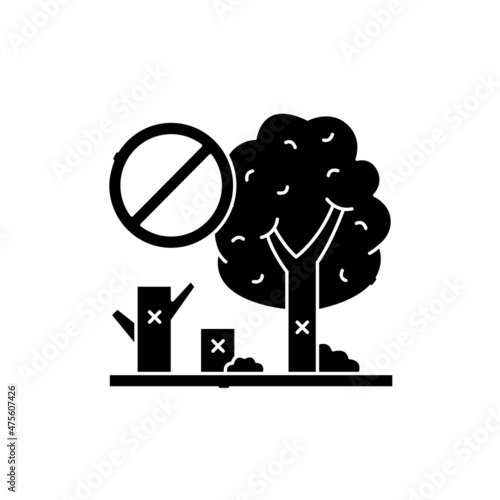 Tree removal olor line icon. Garden service.